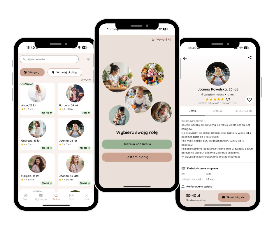 SOS Niania Search Screen